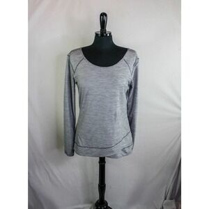 Zella Top Stripes Black White Scoop Neck Size L